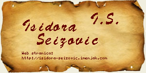Isidora Seizović vizit kartica